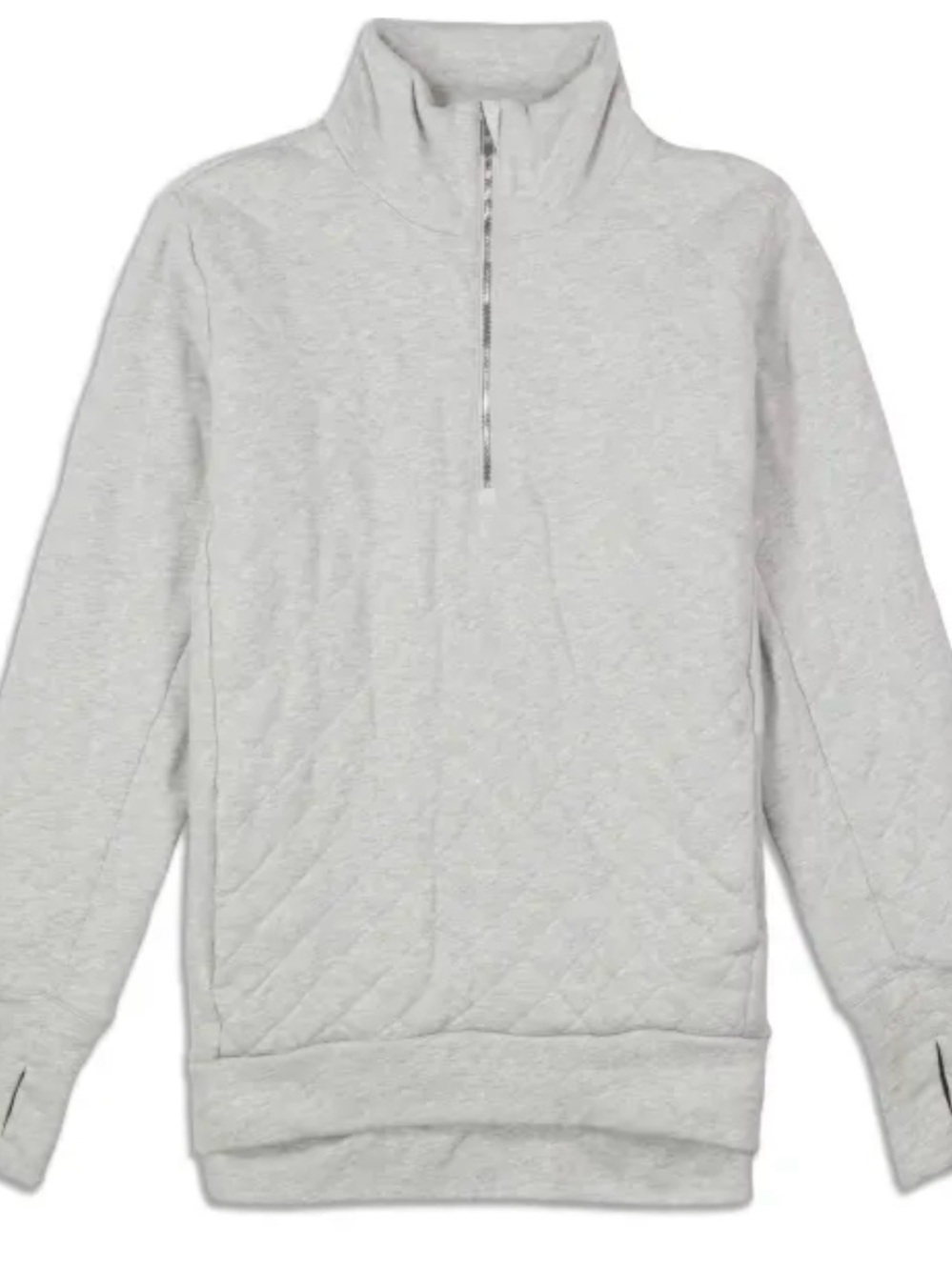 lululemon athletica Light Gray Quilted Half-Zip Pullover
